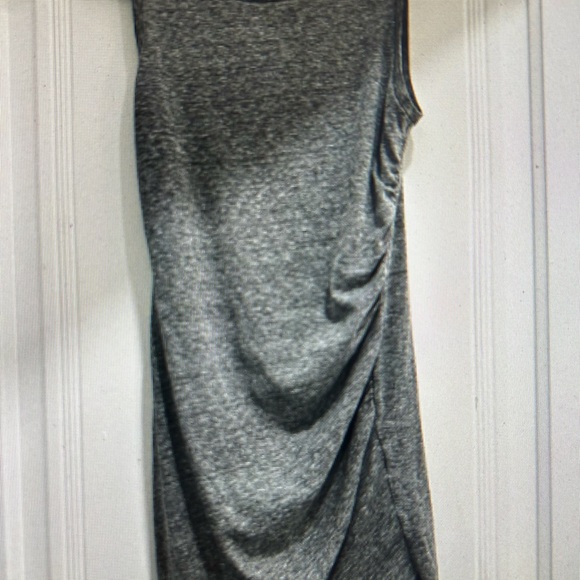 Leith Heather Gray Sleeveless Ruched Stretchy Bodycon Mini Dress. Size S. NWTGS - Picture 3 of 6
